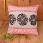 „Skifahrer“ Kissen in Baumwolle Farbe Rot