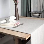 TISCHDECKE HALBLEINEN, JACQUARD, „Kleefond“