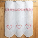 Bistrogardine nach Maß Shabby Chic mit bestickte Sonnenblumen M-6378