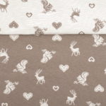 Stoff Landhausstil Tirol, „Geo Eichhörnchen grau“, Tischdecke, Kissen und Stoffabschnitte