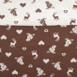 Stoff Landhausstil Tirol, „Geo Eichhörnchen grau“, Tischdecke, Kissen und Stoffabschnitte