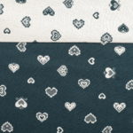 Stoff Landhausstil Tirol, „Geo cuoricini grau“, Tischdecke, Kissen und Stoffabschnitte