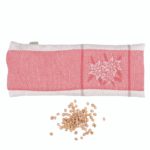 Kirschkernkissen „Edelweiß“ rot, zweiseitig, Länge ideal für den Halsbereich