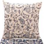 „Granatapfel“ Baumwollkissen mit Jacquard Blumenart Bordeaux