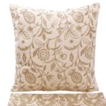 „Granatapfel“ Baumwollkissen mit Jacquard Blumenart Bordeaux