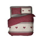 „Verbier“ BETTWÄSCHE FÜR EINZEL- UND DOPPELBETT, ALPENLÄNDISCHEN LANDHAUS-STIL, FARBE TAUPE/HELLBRAUN