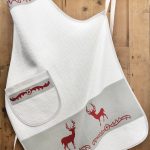 Grembiule con cuori in volo, tessuto jacquard in diversi colori, stile tirolese