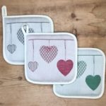 Geschirrtuch mit Eulen-Motiven, Jacquard Gewebe aus Naturfasern, verschiedene Farben