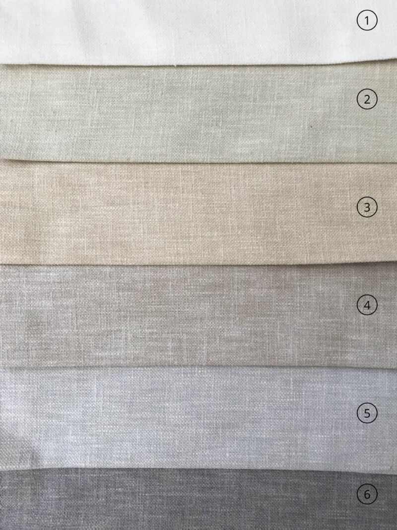 Vorhänge nach Maß, Baumwolle und Polyester, feuerfest, Leinenstoff imitierend, einfarbig, verschiedene Farben, Meterware, „Venedig“