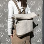 Filzrucksack Wanderrucksack, aus aus echtem Filz, „Pordenone“, Farbe braun