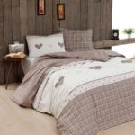 Bettwäsche alpenländisch mit Herzen, für Einzel- und Doppelbett, rot VERB