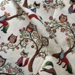 Gobelin Stoff Meterware mit Laub Blätter-Motiv, für Polster, Tischdecke, Kissen