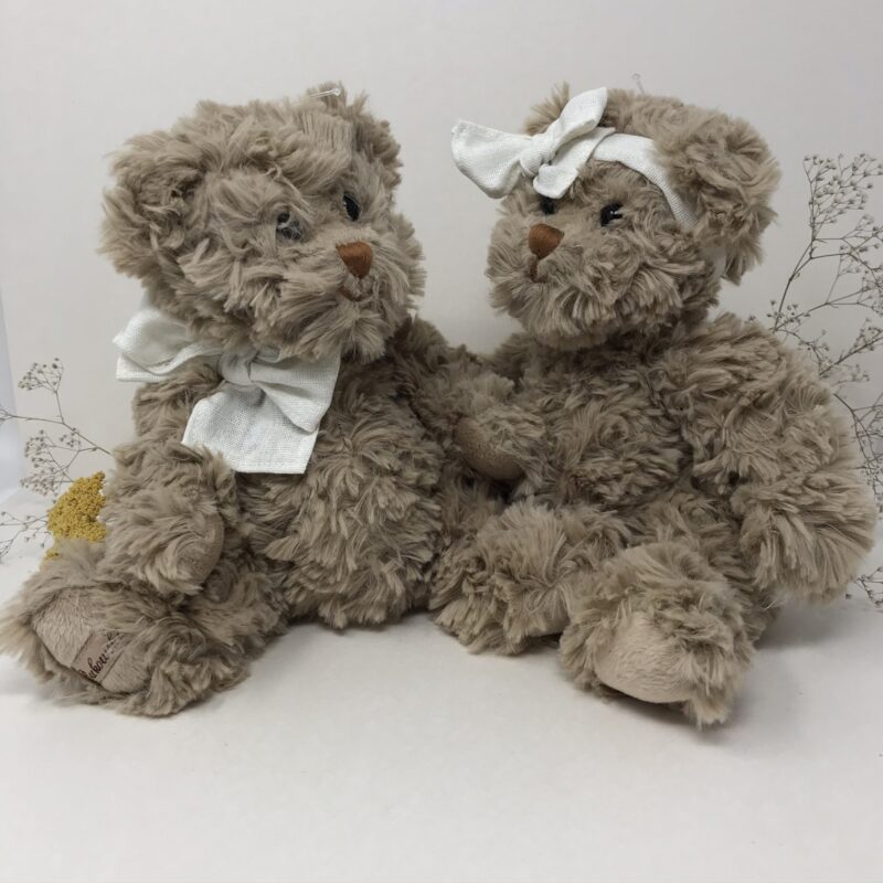 Teddybär „le petit ethan & romy“ Kuscheltier, weicher Plüschtier, Baby- und Kinderspielzeug, Farbe braun