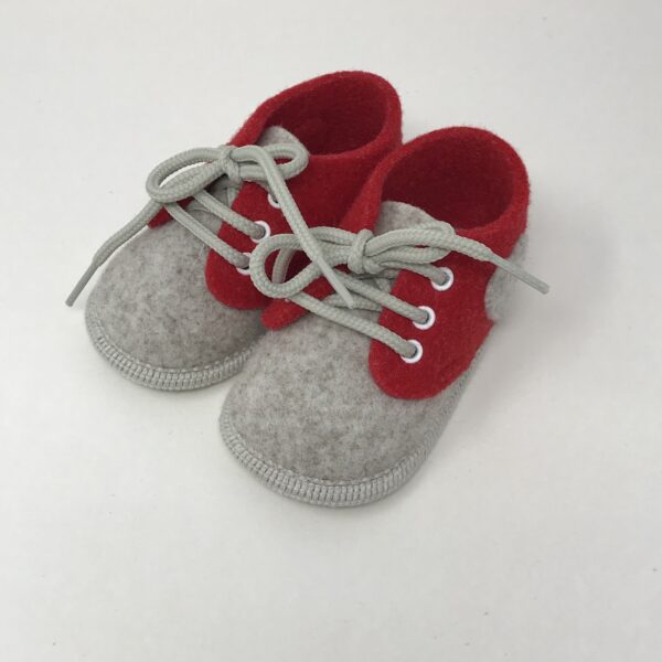 Babyschuhe – Filzpatschen, 100% Wolle, Farbe rot