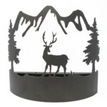 Garderobe mit Hirschmotiv, aus Schmiedeeisen, Alpinstil, 2 Haken
