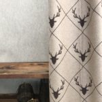 Alpin deluxe Vorhänge nach Maß, Hirsch-Fantasie, Loden im Chalet-Stil, feuerfest, flammenhemmend, grau, Meterware „Geierwally“