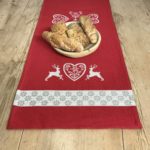 Verschließbarer Brotsack Brotkorb, Hirschgeweih mit Blumen Motiv, Landhausstil alpenländisch, aus Leinen und Baumwolle, Farbe grau „Alpinechic“