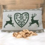 Bettflasche mit Überzug, Landhausstil, aus Merino- und Baumwolle, schwarz / grau, Hörner und Fischgrat „CORGN“