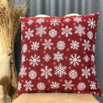 Kissen mit Schneeflocken Schneekristalle, Chenillebezug, Farbe anthrazit, 44×44 cm