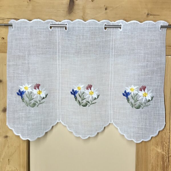 Bistrogardine, Berge, Enziane, Edelweiß, Country-Shabby-Chic – 6965, Höhe 35 cm