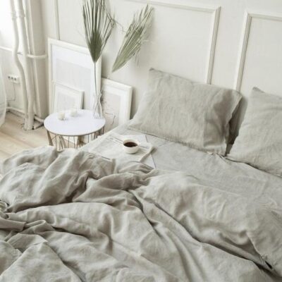 Bügelfreie Bettwäsche aus 100% Baumwolle Stone-washed, Einzelbett und Doppelbett, Farbe Taupe Bügelfreie Bettwäsche aus 100% Baumwolle Stone-washed, Einzelbett und Doppelbett, Farbe Taupe