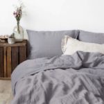 Bügelfreie Bettwäsche aus 100% Baumwolle Stone-washed, Einzelbett und Doppelbett, Farbe Beige