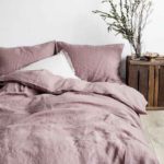 „Sabbia“ Parure Copripiumino in lino e cotone Tinto in capo Stonewashed, sinogolo e matrimoniale, colore sabbia beige