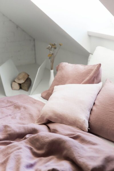Bügelfreie Bettwäsche aus 100% Baumwolle Stone-washed, Einzelbett und Doppelbett, Farbe Rosarot Rosé