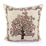 Kissenbezug Hirsch aus Loden und Kunstleder Braun