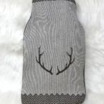 Zirbenkissen Hirschgeweih Alpen, Motiv mit Fischgrat, dunkelbraun, CORGN