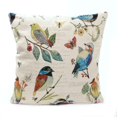 „Atlas Vollborte“ Kissen in Baumwolle einfarbig Braun