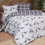 Bettwäsche nach Maß mit Katzen und Herzen, grau und rot, MICI