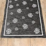 Teppich mit Edelweiß Muster, Chaletstil, rot, BRAIES