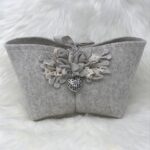 Dekorativer Filzkorb, fürs Bad und Aufbewahrung, Landhausstil Shabby Chic