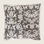 „Barock“, Kissenbezug in Halbleinen, Jacquardstoff (helle Seite)