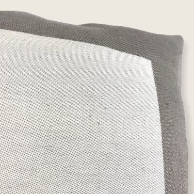 „Fanis“ Kissenbezug aus Leinenmischung, Jacquardstoff, Farbe Grau Lamiere