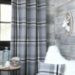 Vorhang mit Berg Motiv aus Kunstloden, Farbe rot bordeaux, 135×260 mit Ösen