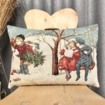 Tischläufer mit Kinder Motiv, Gobelin, 43×70 cm, bunt