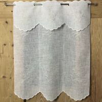 Scheibengardine nach Maß, bestickt mit Herzen und Blumen, 7432