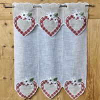 Scheibengardine nach Maß, mit Blumenwiese, PETUNIA