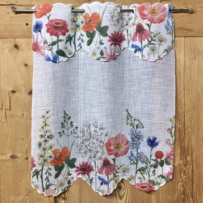 Scheibengardine nach Maß, bedruckt mit Blumenwiese, Bouquet