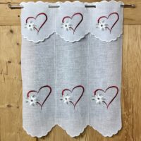 Scheibengardine nach Maß, bestickt mit Blumenwiese, 7575 c.1