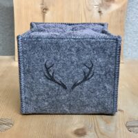 Geschirrtuch mit Hirsche, Landhausstil, Halbleinen, Farbe Grau, 68×45 cm