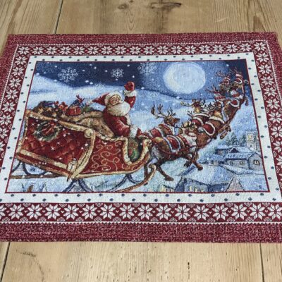 Tischset mit WEIHNACHTSSCHLITTEN 35x45cm, Gobelin Stoff