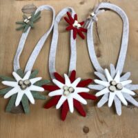 Vorhang Raffhalter für Gardinen, mit Edelweiß Deko, Tiroler Stil