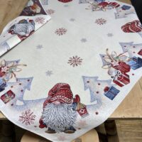 Geschirrtuch mit Hirsche, Landhausstil, Halbleinen, Farbe Grau, 68×45 cm