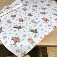 Weihnachts-Platzdeckchen SCHNEEKRISTALLE, beige