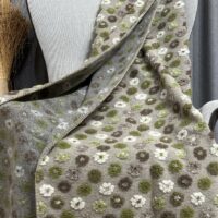 Wolldecke mit Blumen, grün, Chalet und alpiner Landhausstil, 150×170 cm + Doppeldecke