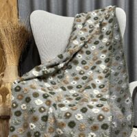 Wolldecke mit SCHÄFCHEN, grün, Chalet und alpiner Landhausstil, 150×170 cm