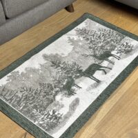 Teppich Landhaus mit HIRSCHEN, Rutschfest, Rot